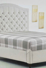 Load image into Gallery viewer, Redtag-Grey-Check-Printed-Fitted-Sheet-(Single-Size)-Fitted-Sheets-Home-Bedroom-
