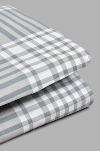 Redtag-Grey-Check-Printed-Fitted-Sheet-(Single-Size)-Fitted-Sheets-Home-Bedroom-