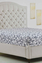 Load image into Gallery viewer, Redtag-Teal-Floral-Printed-Fitted-Sheet-(Single-Size)-Fitted-Sheets-Home-Bedroom-
