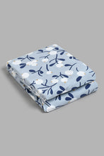 Load image into Gallery viewer, Redtag-Teal-Floral-Printed-Fitted-Sheet-(Single-Size)-Fitted-Sheets-Home-Bedroom-
