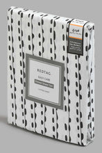 Load image into Gallery viewer, Redtag-White/Black-Stripe-Printed-Fitted-Sheet-(Single-Size)-Fitted-Sheets-Home-Bedroom-
