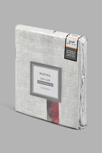 Redtag-Off-White/Rust-Geometric-Printed-Fitted-Sheet-(Single-Size)-Fitted-Sheets-Home-Bedroom-