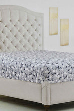 Load image into Gallery viewer, Redtag-Teal-Floral-Printed-Fitted-Sheet-(Twin-Size)-Fitted-Sheets-Home-Bedroom-
