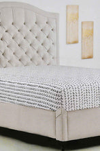 Load image into Gallery viewer, Redtag-White/Black-Stripe-Printed-Fitted-Sheet-(Twin-Size)-Fitted-Sheets-Home-Bedroom-
