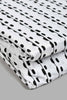 Redtag-White/Black-Stripe-Printed-Fitted-Sheet-(Twin-Size)-Fitted-Sheets-Home-Bedroom-