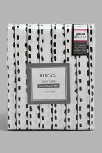 Load image into Gallery viewer, Redtag-White/Black-Stripe-Printed-Fitted-Sheet-(Twin-Size)-Fitted-Sheets-Home-Bedroom-
