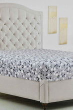 Load image into Gallery viewer, Redtag-Teal-Floral-Printed-Fitted-Sheet-(Double-Size)-Fitted-Sheets-Home-Bedroom-
