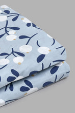 Load image into Gallery viewer, Redtag-Teal-Floral-Printed-Fitted-Sheet-(Double-Size)-Fitted-Sheets-Home-Bedroom-
