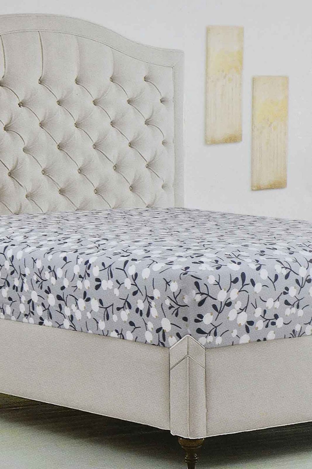 Redtag-Teal-Floral-Printed-Fitted-Sheet-(King-Size)-Fitted-Sheets-Home-Bedroom-