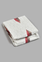Load image into Gallery viewer, Redtag-Off-White/Rust-Geometric-Printed-Fitted-Sheet-(King-Size)-Fitted-Sheets-Home-Bedroom-
