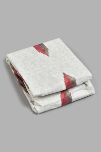 Redtag-Off-White/Rust-Geometric-Printed-Fitted-Sheet-(King-Size)-Fitted-Sheets-Home-Bedroom-