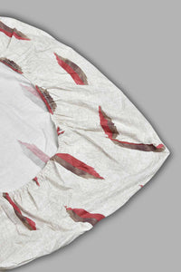 Redtag-Off-White/Rust-Geometric-Printed-Fitted-Sheet-(King-Size)-Fitted-Sheets-Home-Bedroom-