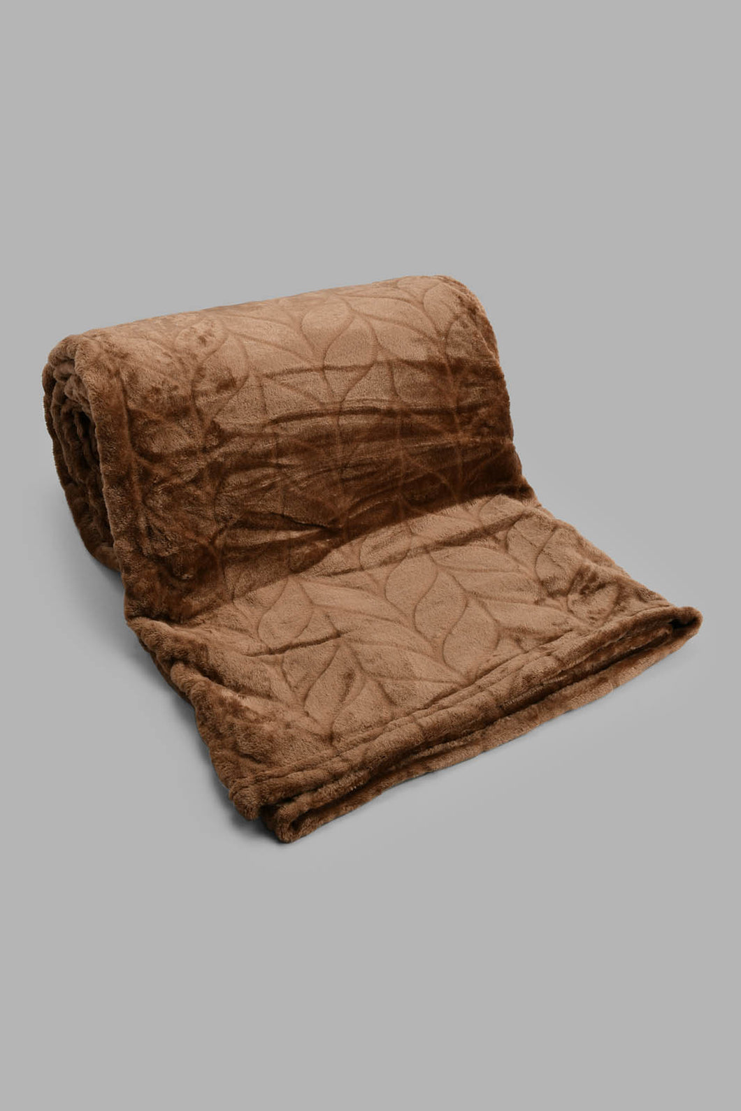 Redtag-Brown-Carved-Print-Ultra-Soft-Blanket-(Single-Size)-Blankets-Home-Bedroom-