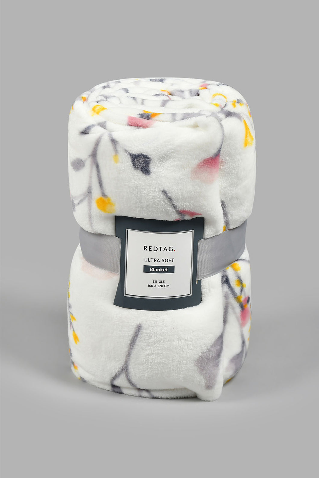 Redtag-White-Floral-Ultra-Soft-Blanket-(Single-Size)-Colour:White,-Filter:Home-Bedroom,-HMW-BED-Blankets,-New-In,-New-In-HMW-BED,-Non-Sale,-S22B,-Section:Homewares-Home-Bedroom-
