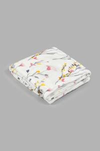 Redtag-White-Floral-Ultra-Soft-Blanket-(Single-Size)-Colour:White,-Filter:Home-Bedroom,-HMW-BED-Blankets,-New-In,-New-In-HMW-BED,-Non-Sale,-S22B,-Section:Homewares-Home-Bedroom-