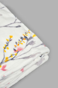 Redtag-White-Floral-Ultra-Soft-Blanket-(Single-Size)-Colour:White,-Filter:Home-Bedroom,-HMW-BED-Blankets,-New-In,-New-In-HMW-BED,-Non-Sale,-S22B,-Section:Homewares-Home-Bedroom-