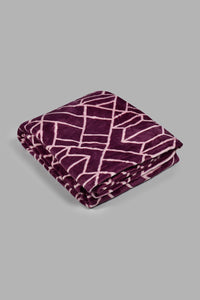 Redtag-Purple-Geometric-Print-Ultra-Soft-Blanket-(Single-Size)-Colour:Purple,-Filter:Home-Bedroom,-HMW-BED-Blankets,-New-In,-New-In-HMW-BED,-Non-Sale,-S22B,-Section:Homewares-Home-Bedroom-