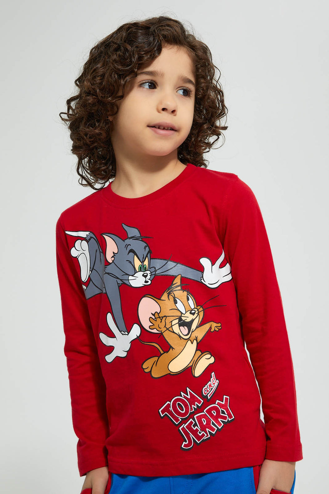 Redtag-Red-Tom-&-Jerry-Character-T-Shirt-Character-Boys-2 to 8 Years