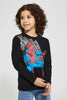 Redtag-Black-Spiderman-Character-T-Shirt-Long-Sleeves-Boys-2 to 8 Years