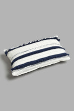 Load image into Gallery viewer, Redtag-Blue/Cream-Hand-Capped-Cushion-BED-PHANTASMAGORIA-2,-Colour:Blue,-Filter:Home-Bedroom,-HMW-BED-Cushions,-New-In,-New-In-HMW-BED,-Non-Sale,-S22A,-Section:Homewares-Home-Bedroom-
