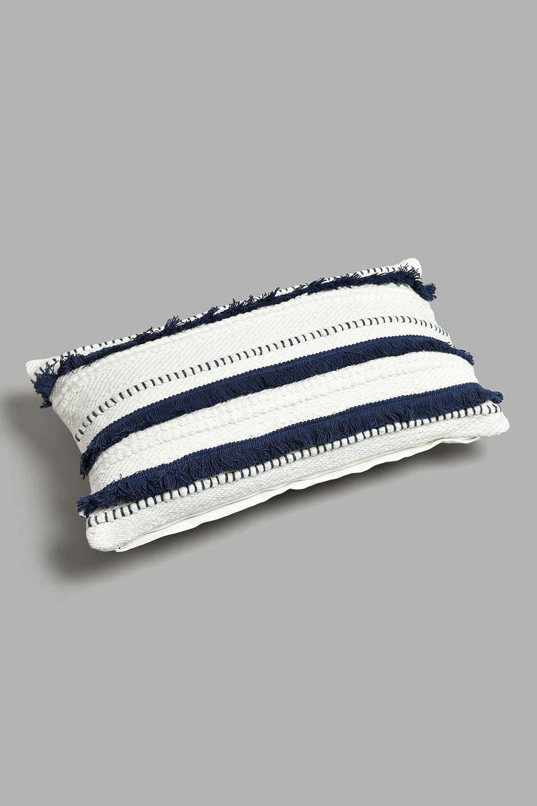 Redtag-Blue/Cream-Hand-Capped-Cushion-BED-PHANTASMAGORIA-2,-Colour:Blue,-Filter:Home-Bedroom,-HMW-BED-Cushions,-New-In,-New-In-HMW-BED,-Non-Sale,-S22A,-Section:Homewares-Home-Bedroom-