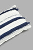 Redtag-Blue/Cream-Hand-Capped-Cushion-BED-PHANTASMAGORIA-2,-Colour:Blue,-Filter:Home-Bedroom,-HMW-BED-Cushions,-New-In,-New-In-HMW-BED,-Non-Sale,-S22A,-Section:Homewares-Home-Bedroom-