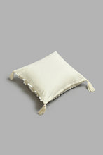 Load image into Gallery viewer, Redtag-Off-White-Wool-Loop-Embroidery-Cushion-BED-PHANTASMAGORIA-3,-Colour:White,-Filter:Home-Bedroom,-HMW-BED-Cushions,-New-In,-New-In-HMW-BED,-Non-Sale,-S22A,-Section:Homewares-Home-Bedroom-
