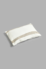 Load image into Gallery viewer, Redtag-Off-White-Rope-Stripe-Embroidery-Cushion-Cushions-Home-Bedroom-
