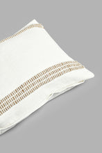 Load image into Gallery viewer, Redtag-Off-White-Rope-Stripe-Embroidery-Cushion-Cushions-Home-Bedroom-
