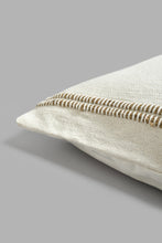 Load image into Gallery viewer, Redtag-Off-White-Rope-Stripe-Embroidery-Cushion-Cushions-Home-Bedroom-
