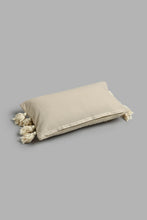 Load image into Gallery viewer, Redtag-Beige-Hand-Capped-Embroidery-Cushion-With-Tassels-BED-PHANTASMAGORIA-3,-Colour:Beige,-Filter:Home-Bedroom,-HMW-BED-Cushions,-New-In,-New-In-HMW-BED,-Non-Sale,-S22A,-Section:Homewares-Home-Bedroom-
