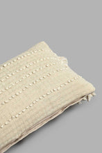 Load image into Gallery viewer, Redtag-Beige-Hand-Capped-Embroidery-Cushion-With-Tassels-BED-PHANTASMAGORIA-3,-Colour:Beige,-Filter:Home-Bedroom,-HMW-BED-Cushions,-New-In,-New-In-HMW-BED,-Non-Sale,-S22A,-Section:Homewares-Home-Bedroom-
