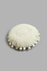 Redtag-Beige-Hand-Crochet-Work-Embroidery-Cushion-With-Pom-Pom-BED-PHANTASMAGORIA-3,-Colour:Beige,-Filter:Home-Bedroom,-HMW-BED-Cushions,-New-In,-New-In-HMW-BED,-Non-Sale,-S22A,-Section:Homewares-Home-Bedroom-