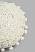 Load image into Gallery viewer, Redtag-Beige-Hand-Crochet-Work-Embroidery-Cushion-With-Pom-Pom-BED-PHANTASMAGORIA-3,-Colour:Beige,-Filter:Home-Bedroom,-HMW-BED-Cushions,-New-In,-New-In-HMW-BED,-Non-Sale,-S22A,-Section:Homewares-Home-Bedroom-
