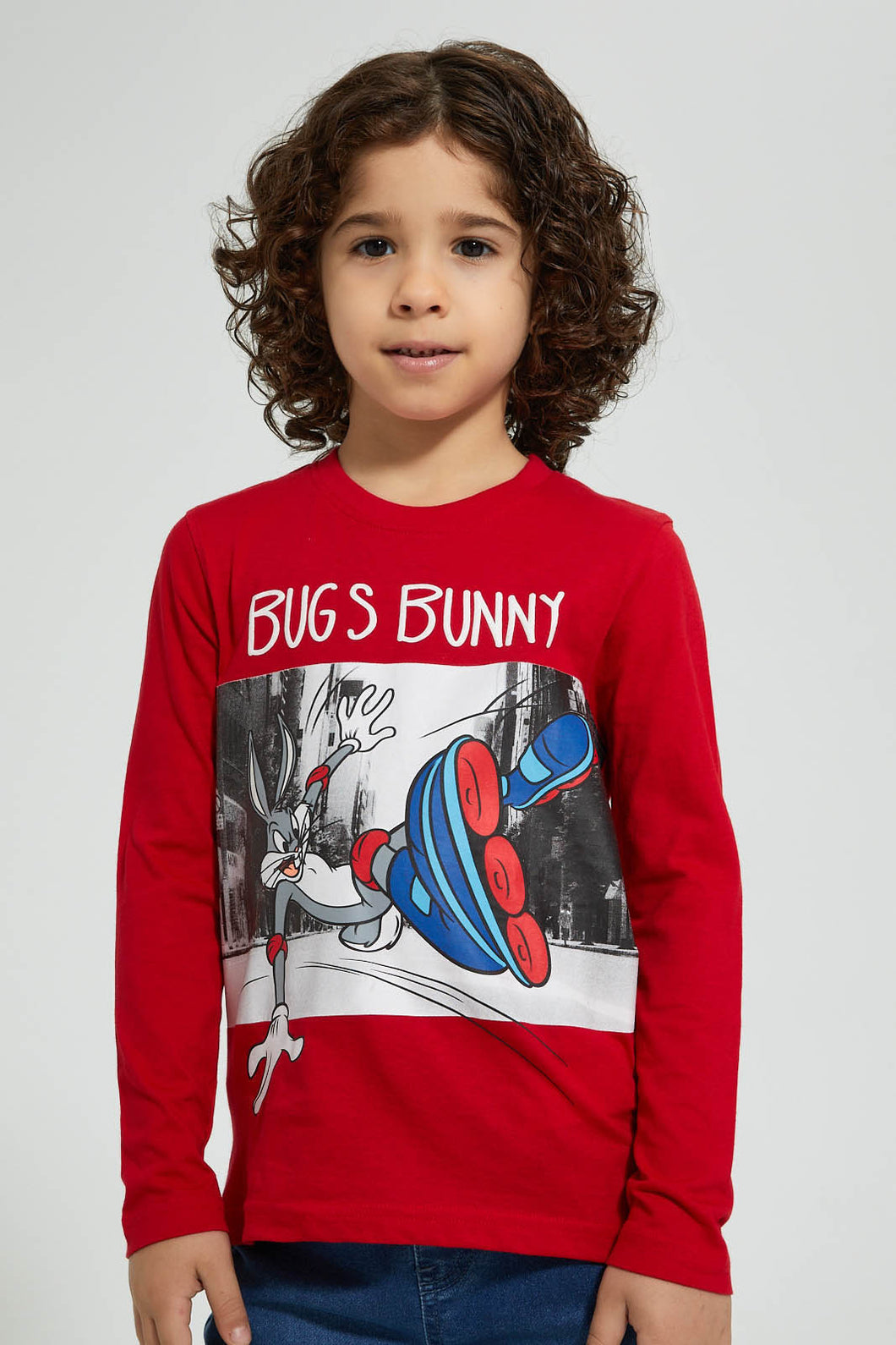 Redtag-Red-Buggs-Bunny-Character-T-Shirt-Character-Boys-2 to 8 Years