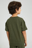 Redtag-Dark-Green-Oversized-T-Shirt-Graphic-Prints-Boys-2 to 8 Years