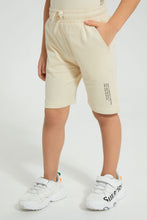 تنزيل الصورة على معرض الصور، Redtag-Beige-Elasticated-Waist-Shorts-Active-Shorts-Boys-2 to 8 Years
