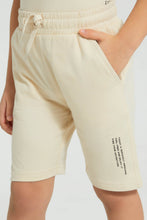 تنزيل الصورة على معرض الصور، Redtag-Beige-Elasticated-Waist-Shorts-Active-Shorts-Boys-2 to 8 Years
