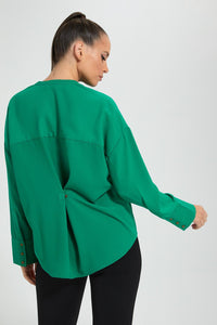 Redtag-Green-Oversized-Blouse-Celebrity-Blouses,-Colour:Green,-Filter:Women's-Clothing,-New-In,-New-In-LDC,-Non-Sale,-S22A,-Section:Women-Women's-