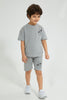 Redtag-Grey-Marl-Elasticated-Waist-Shorts-Active-Shorts-Boys-2 to 8 Years