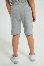 تنزيل الصورة على معرض الصور، Redtag-Grey-Marl-Elasticated-Waist-Shorts-Active-Shorts-Boys-2 to 8 Years
