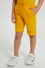 Redtag-Yellow-Elasticated-Waist-Shorts-Active-Shorts-Boys-2 to 8 Years