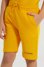 تنزيل الصورة على معرض الصور، Redtag-Yellow-Elasticated-Waist-Shorts-Active-Shorts-Boys-2 to 8 Years
