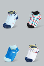 Load image into Gallery viewer, Redtag-4-Pcs-Assorted-Car-Ankle-Length-Socks-Ankle-Length-Infant-Boys-3 to 24 Months
