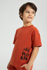 Redtag-Rust-Oversized-T-Shirt-Graphic-Prints-Boys-2 to 8 Years