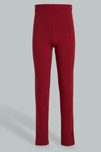 Load image into Gallery viewer, Redtag-Burgundy-Basic-Legging-Leggings-Senior-Girls-9 to 14 Years
