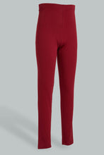 Load image into Gallery viewer, Redtag-Burgundy-Basic-Legging-Leggings-Senior-Girls-9 to 14 Years
