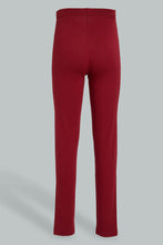 Load image into Gallery viewer, Redtag-Burgundy-Basic-Legging-Leggings-Senior-Girls-9 to 14 Years
