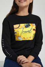 تنزيل الصورة على معرض الصور، Redtag-Black-Photographic-Highneck-Brushed-Sweatshirt-Sweatshirts-Senior-Girls-9 to 14 Years
