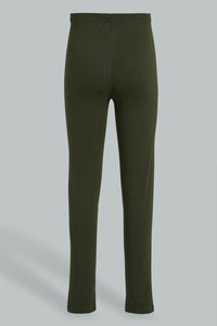 Redtag-Olive-Basic-Legging-Leggings-Senior-Girls-9 to 14 Years